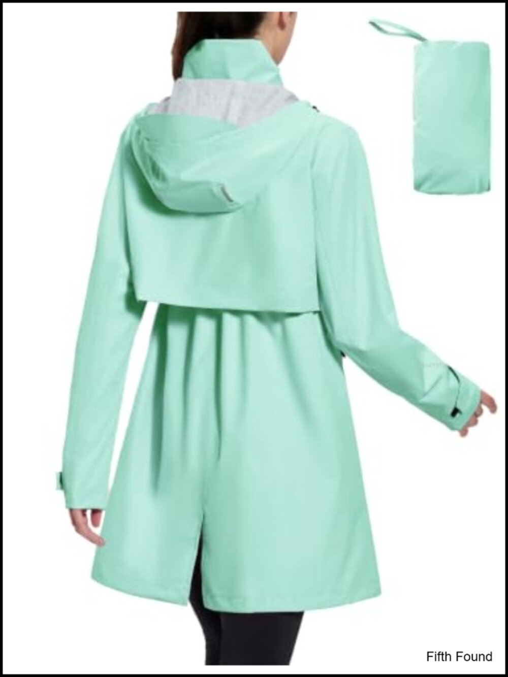 Women's Long Packable Waterproof Rain Coat Trench Hooded Jacket